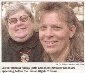 Kimberly Nixon (foreground) and lawyer barbara findlay