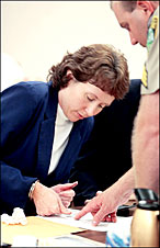 Lemery gives her fingerprints