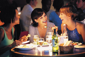 Above: San Diego women empower themselves by eating dinner unaccompanied by men.